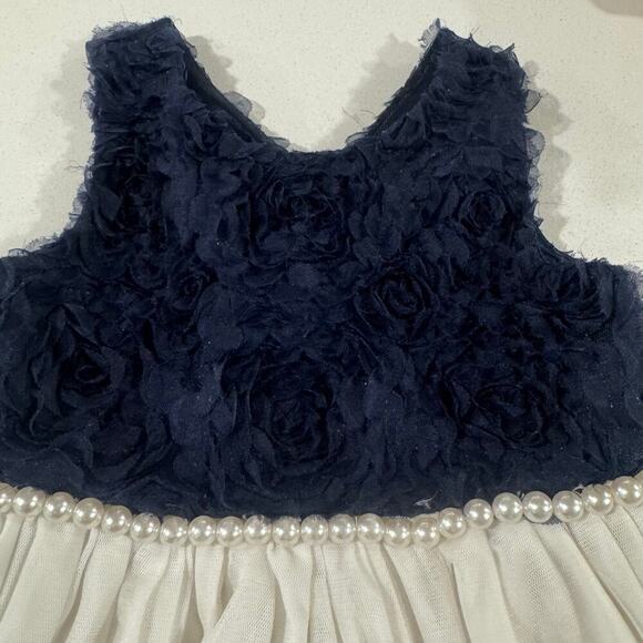 American Princess Toddler Girl 4T Formal Navy Dress - Picture 3 of 7